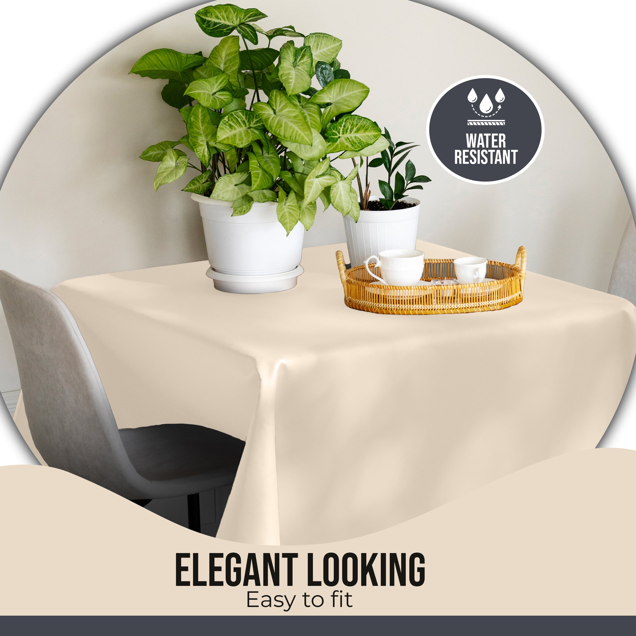 Premium Square Ivory Table Cover 52" x 52" | 1 Pack