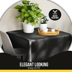 Premium Square Black Table Cover 52" x 52" | 1 Pack