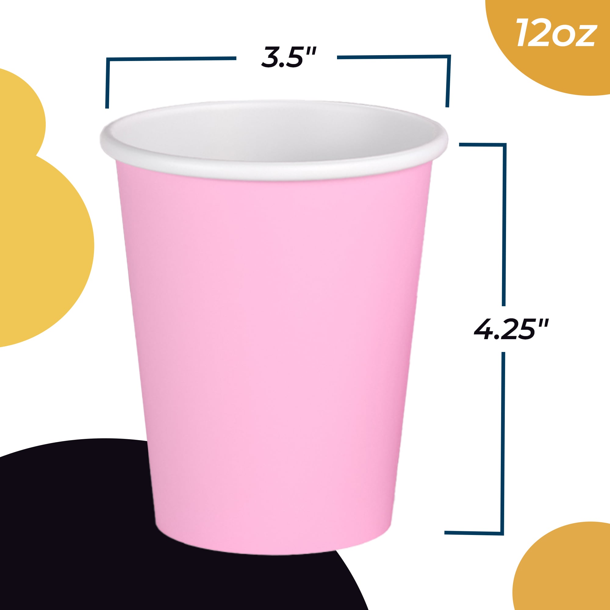 12 Oz. Pink Paper Cups | 20 Count