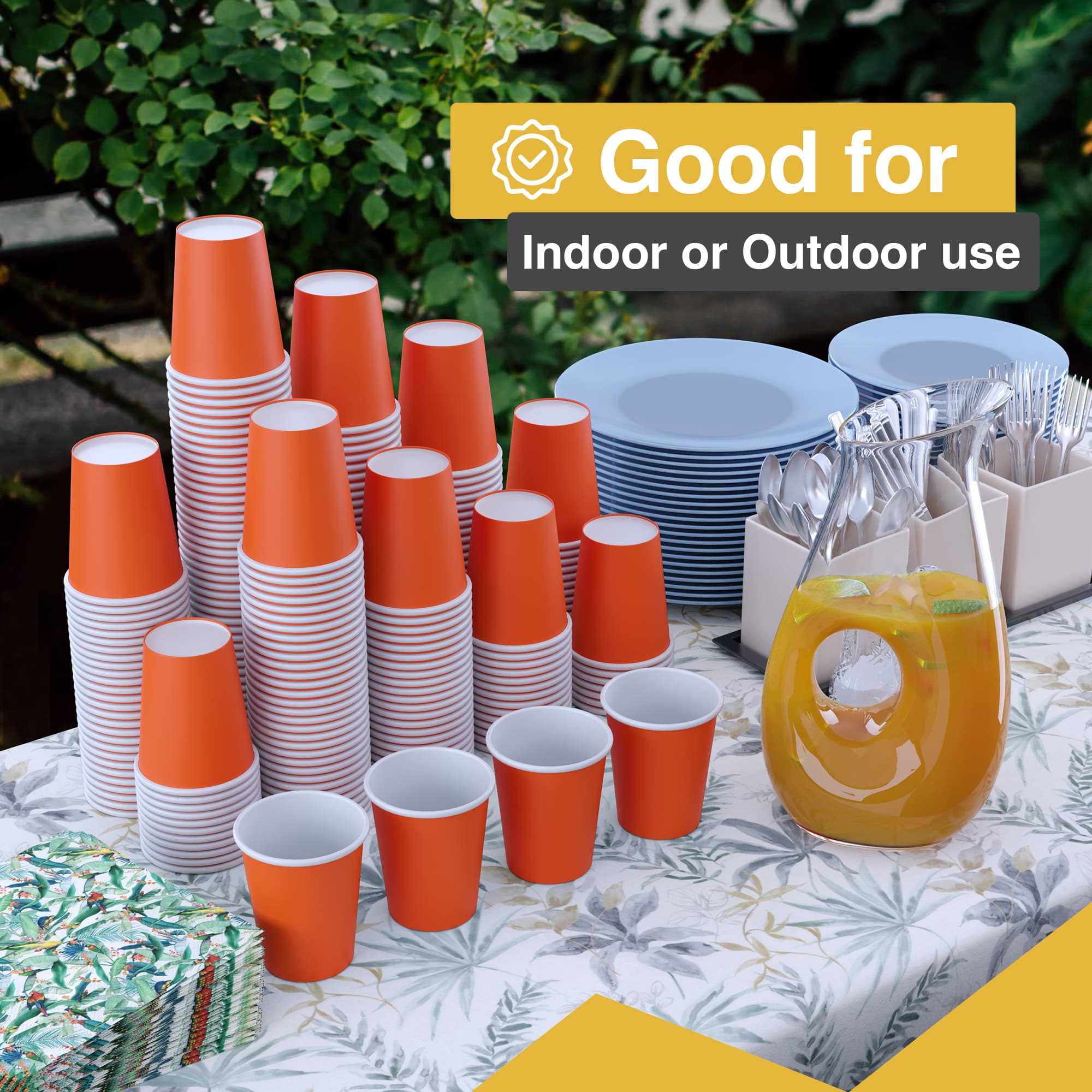 12 Oz. Orange Paper Cups | 20 Count