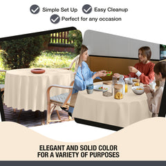 Premium 60" Round Ivory Table Cover