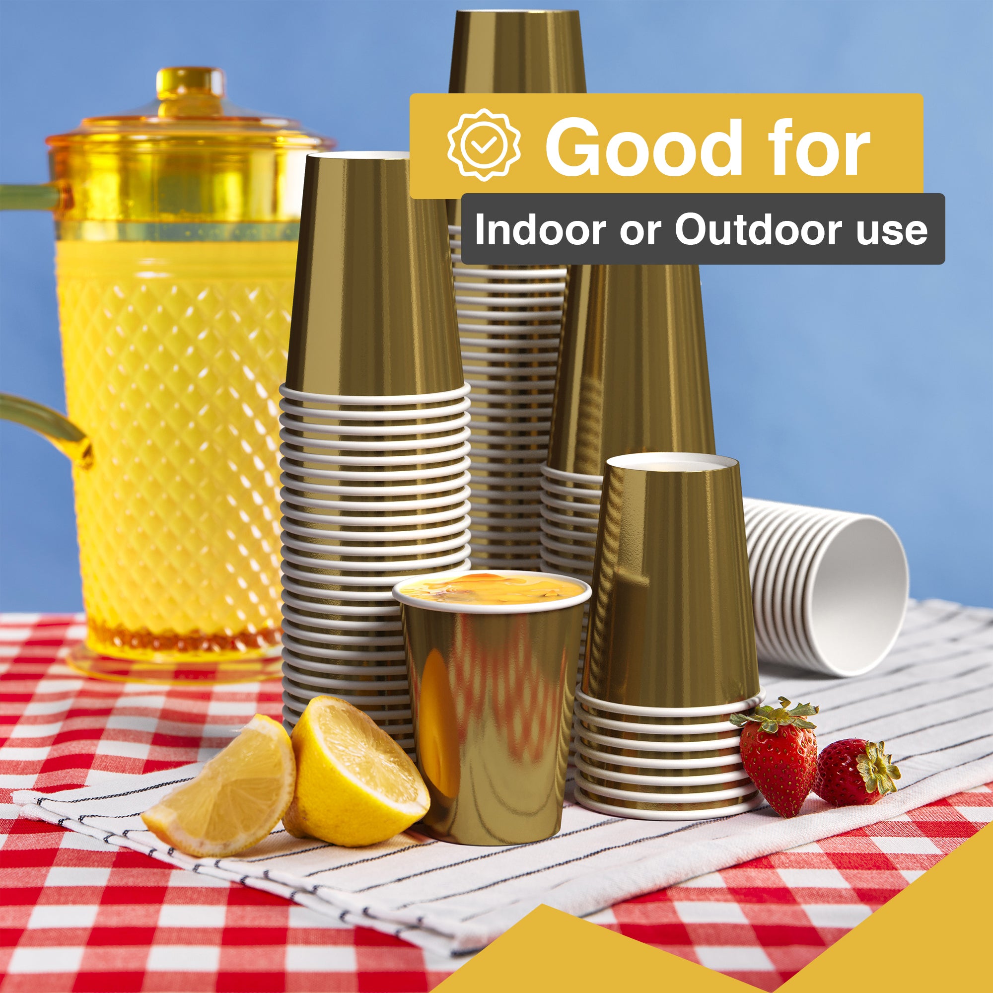 12 Oz. Gold Paper Cups | 20 Count