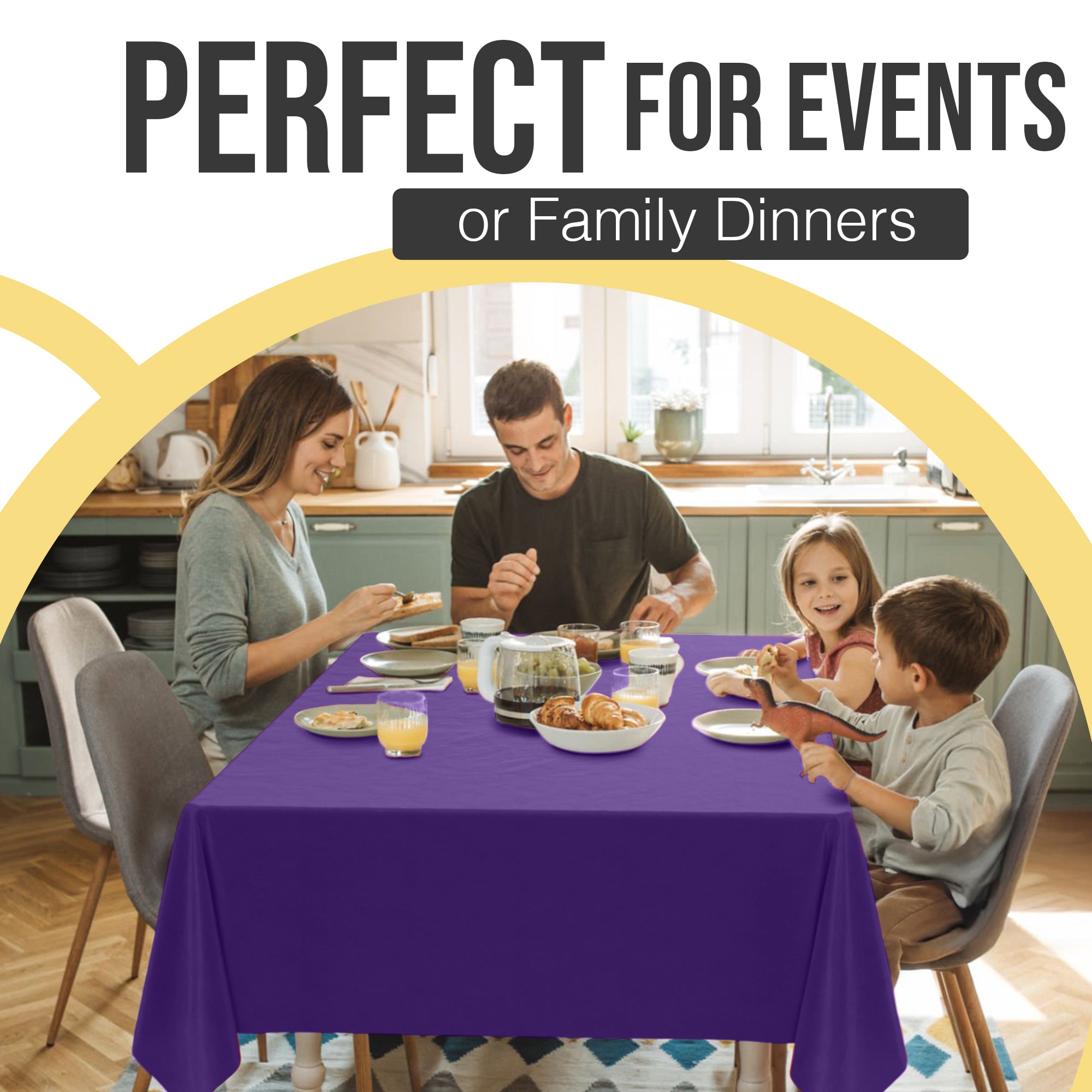 Premium Purple Plastic Table Cover | 54 in. x 108 in.