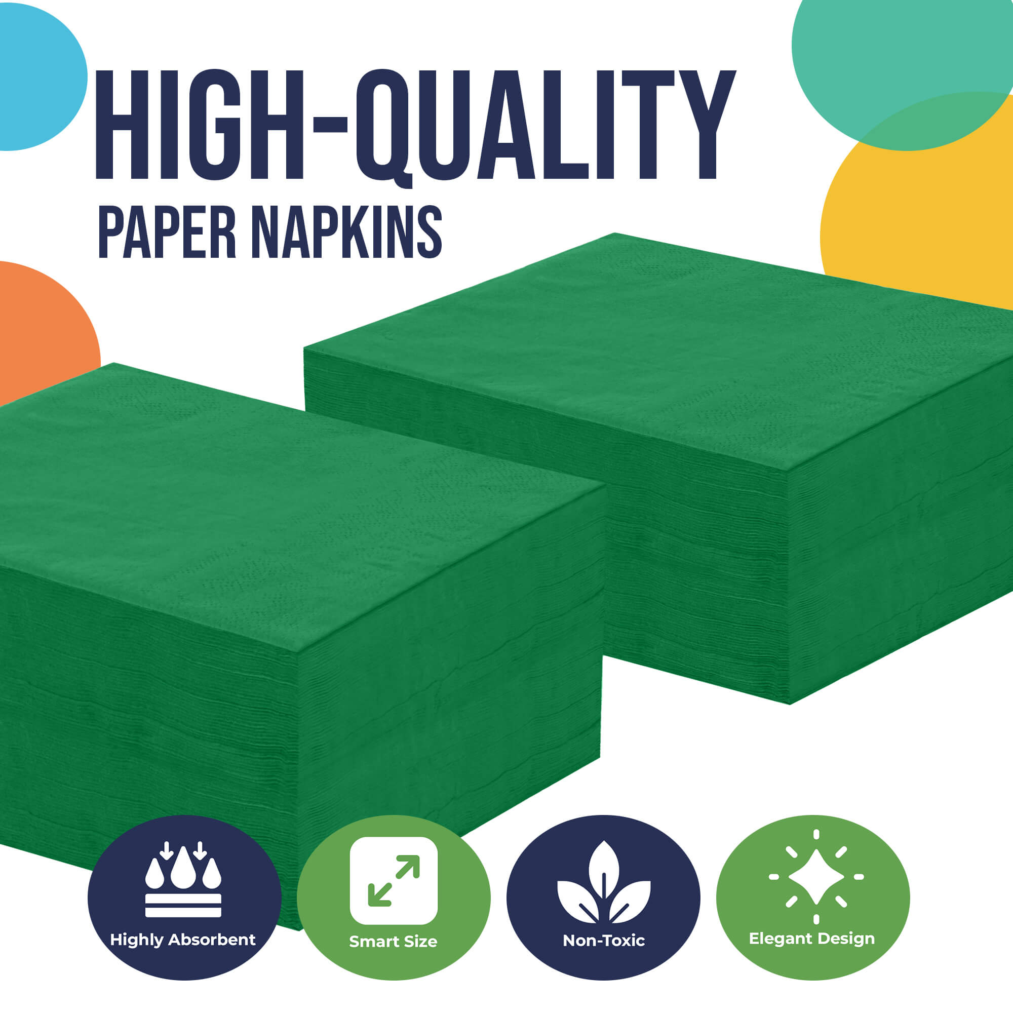 Emerald Green Luncheon Napkins | Case of 3600