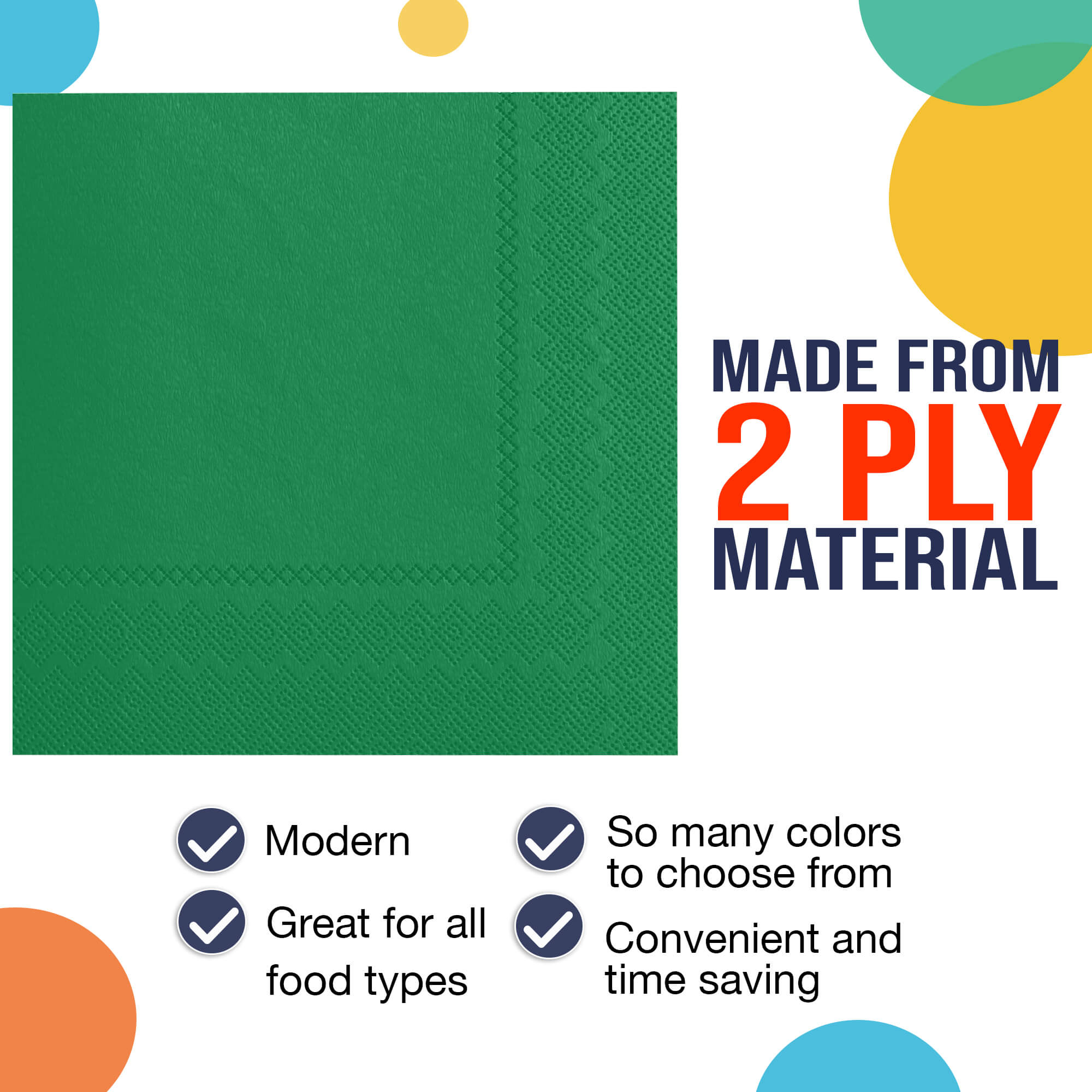 Emerald Green Luncheon Napkins | Case of 3600