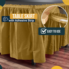 Gold Plastic Table Skirt | 6 Pack - 168 in. x 29 in.