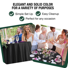 120 in. Premium Round Black Plastic Table Cover | Case of 60
