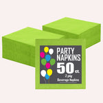 Lime Green Beverage Napkins - 4.75 in. x 4.75 in. | 50 Count