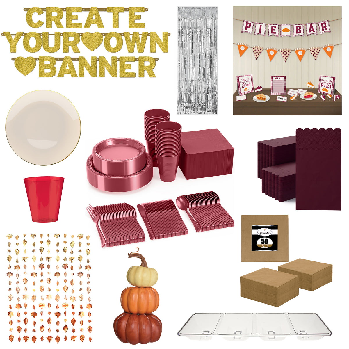 Thanksgiving -Friendsgiving  Party Kit 10 guests