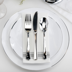 fancy disposable silver soup spoons 480 ct evo