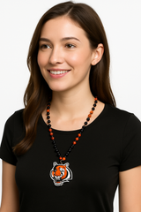 Cincinnati Bengals Beaded Necklace