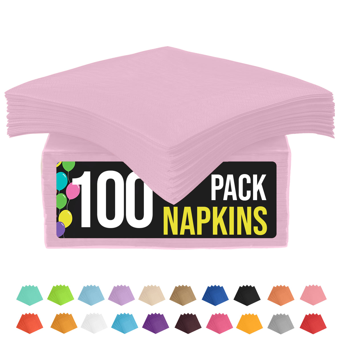 Pink Beverage Napkins | 100 Count