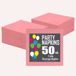 Pink Beverage Napkins - 4.75 in. x 4.75 in. | 50 Count