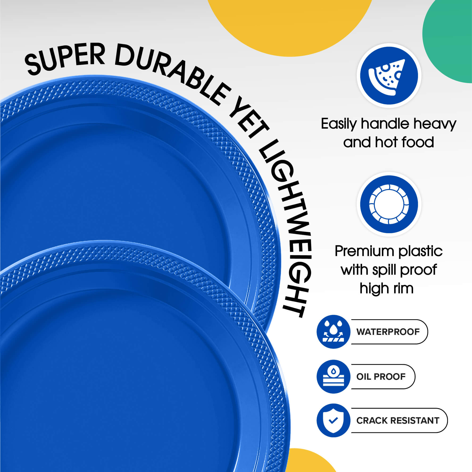 7 In. Dark Blue Plastic Plates | Case of 600