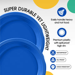 7 In. Dark Blue Plastic Plates | Case of 600