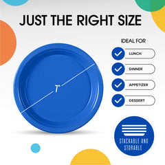 7 In. Dark Blue Plastic Plates | Case of 600