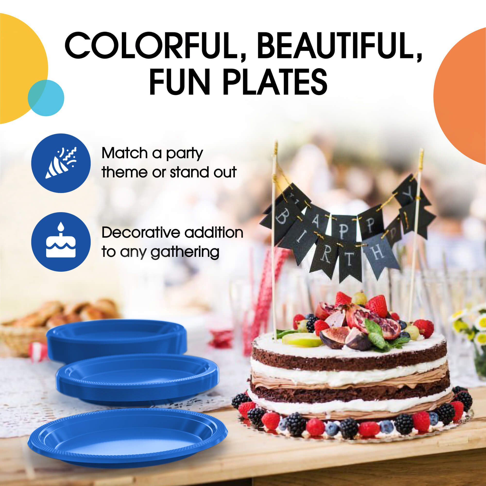 7 In. Dark Blue Plastic Plates | Case of 600