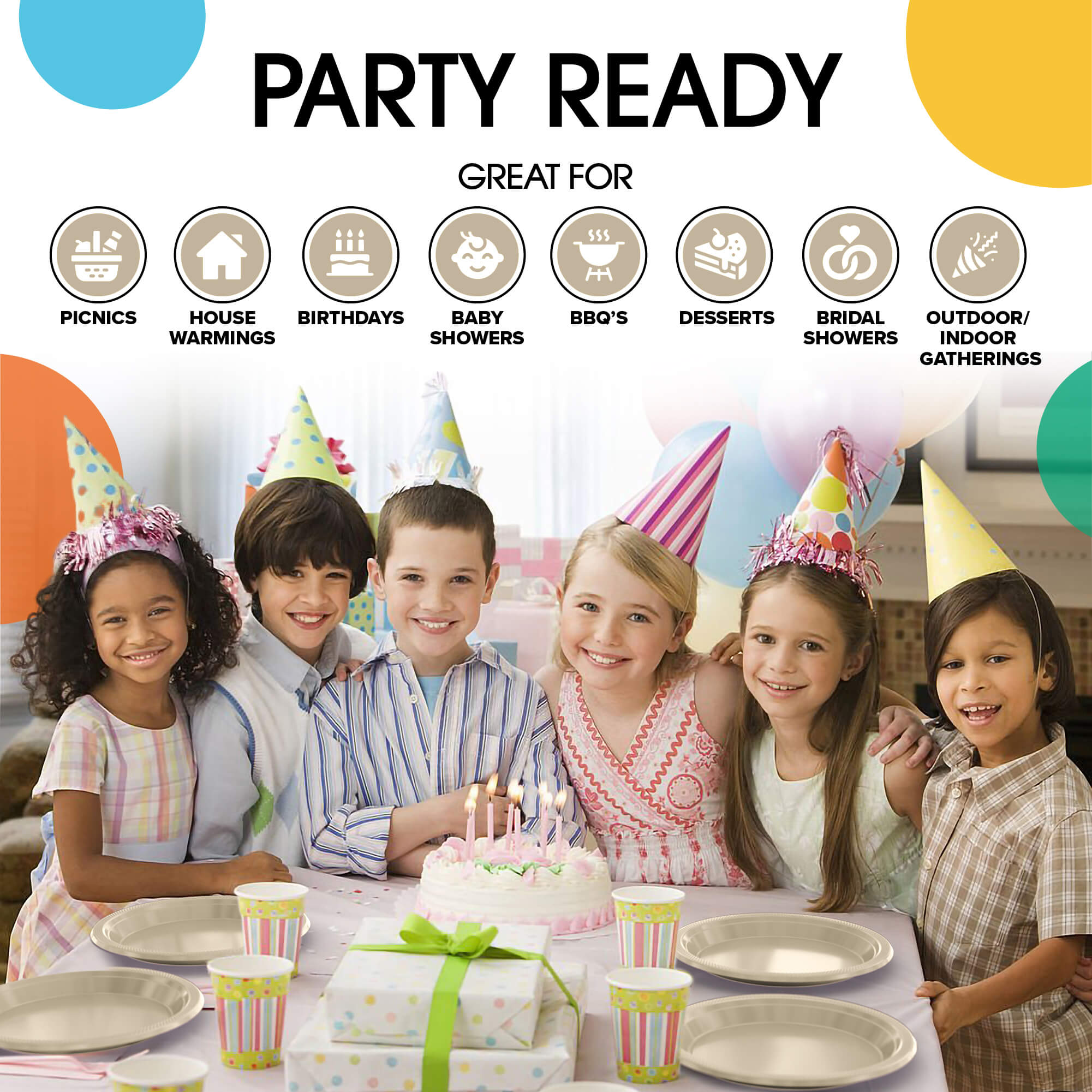 9 In. Ivory Plastic Plates | 8 Count
