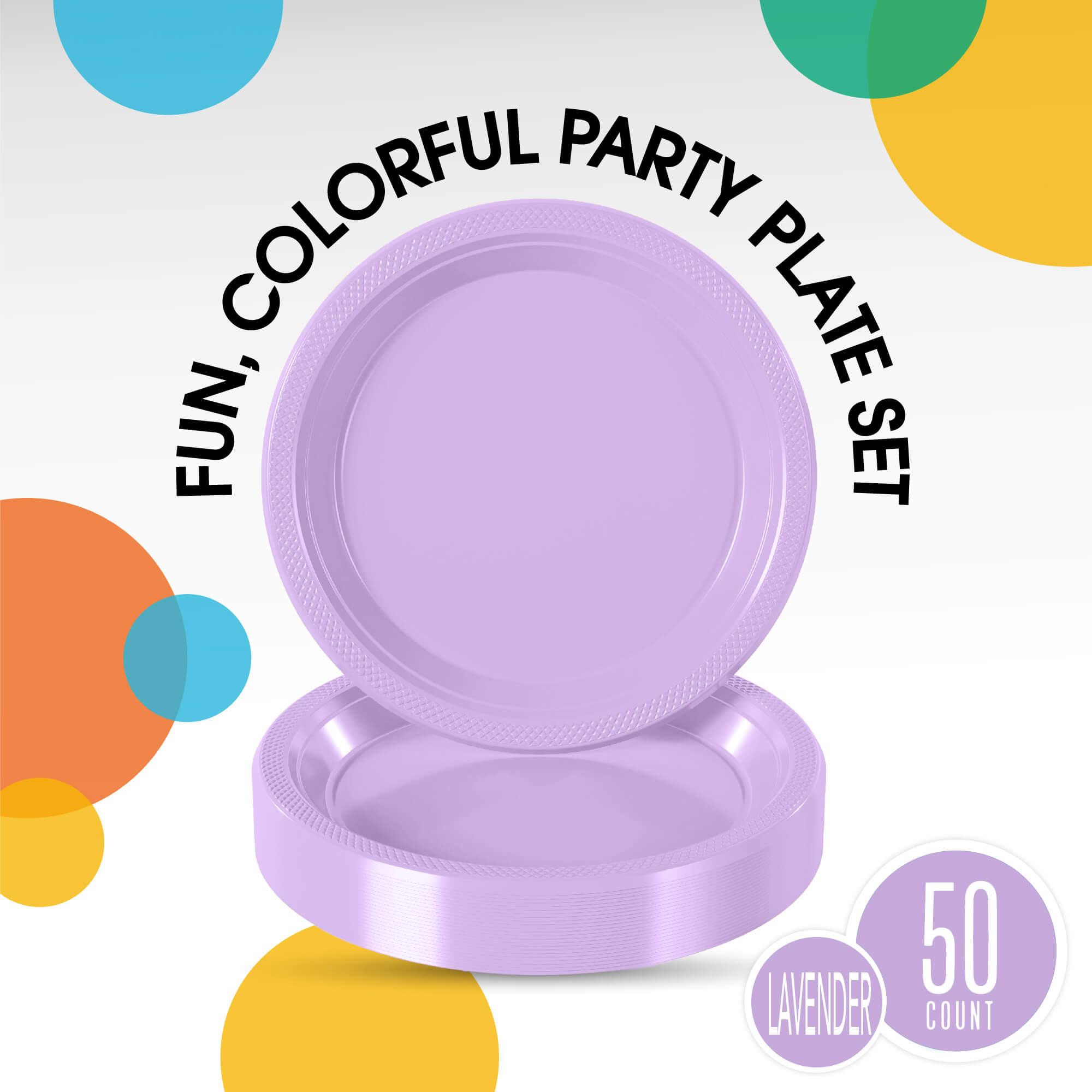10 In. Lavender Plastic Plates | 50 Count