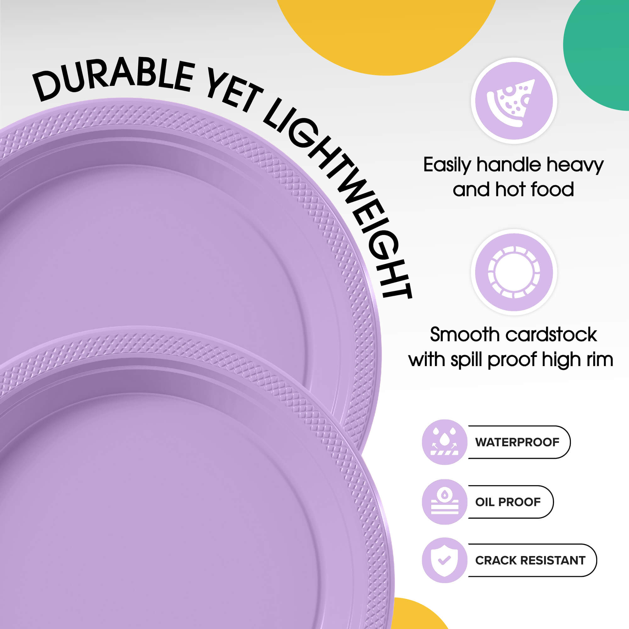 10 In. Lavender Plastic Plates | 50 Count