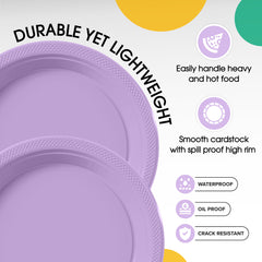 7 In. Lavender Plastic Plates | 15 Count