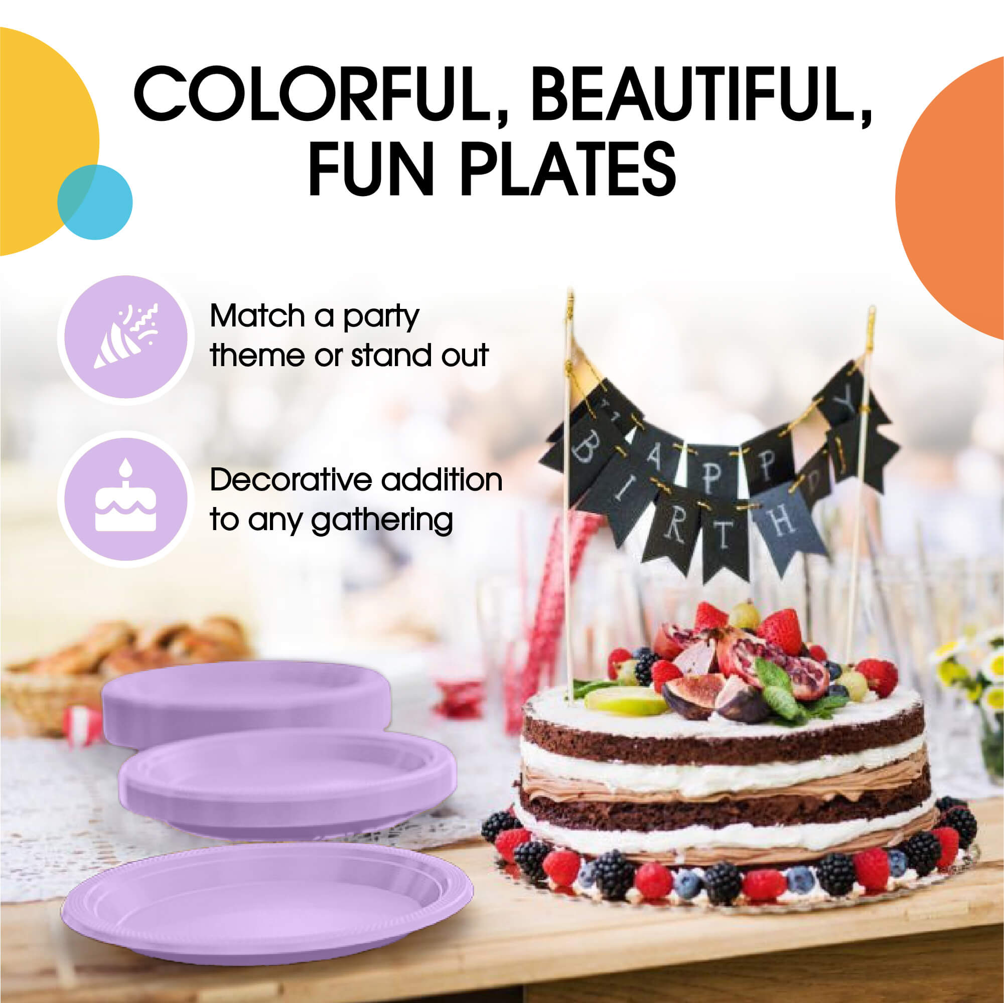 10 In. Lavender Plastic Plates | 50 Count