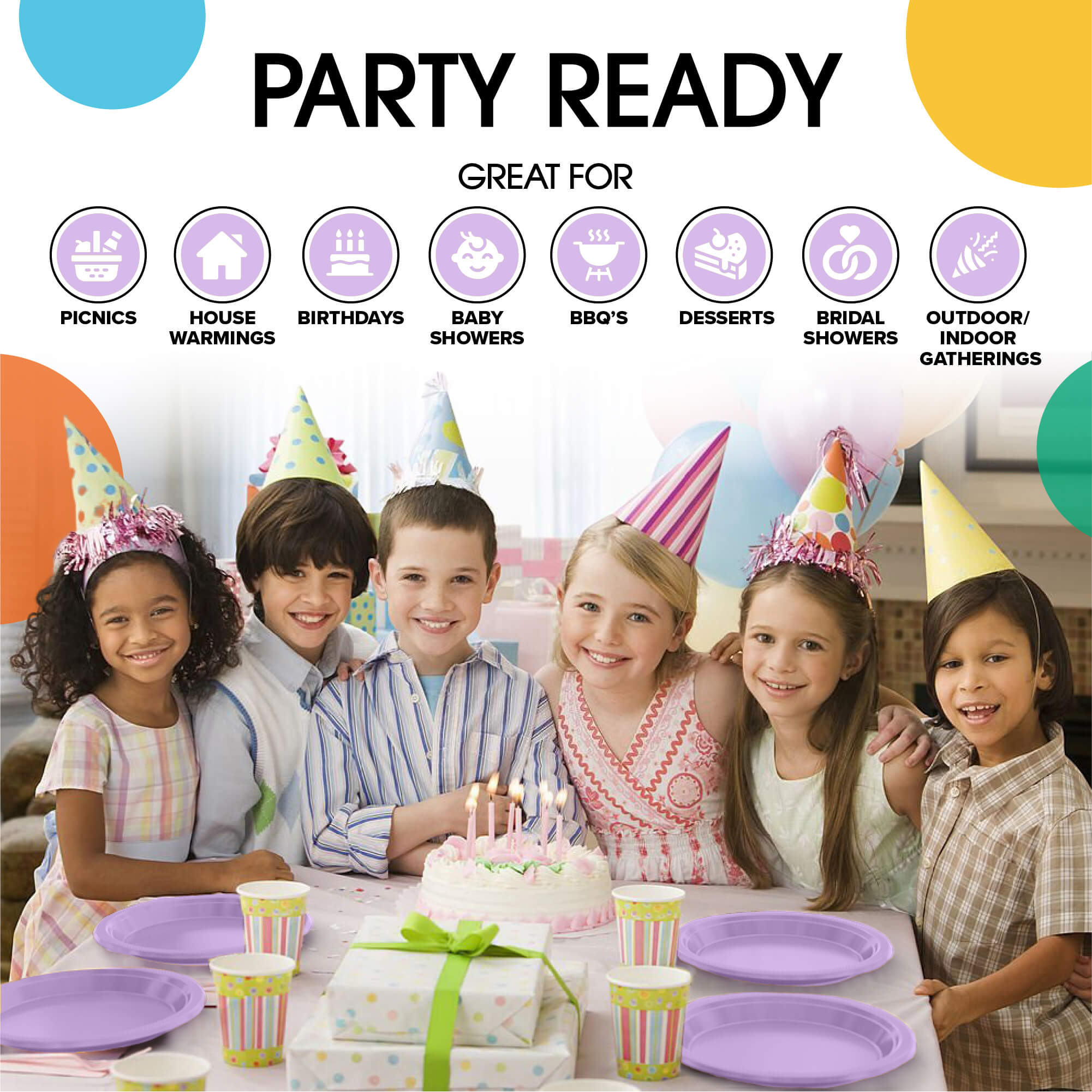 10 In. Lavender Plastic Plates | 50 Count