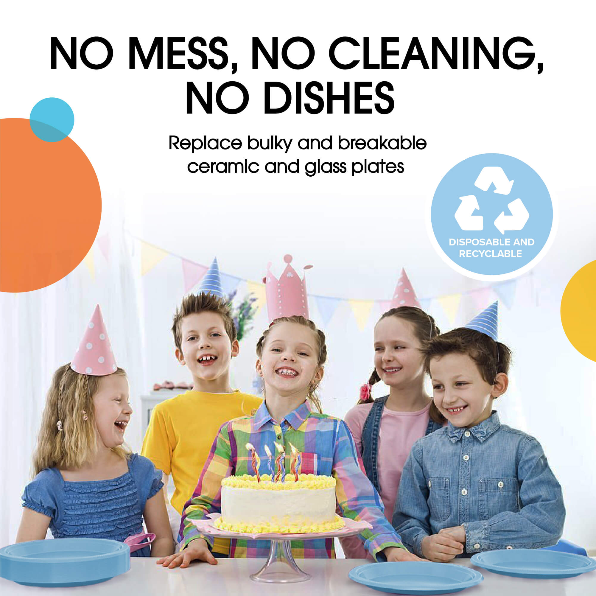 10 In. Light Blue Plastic Plates | 100 Count