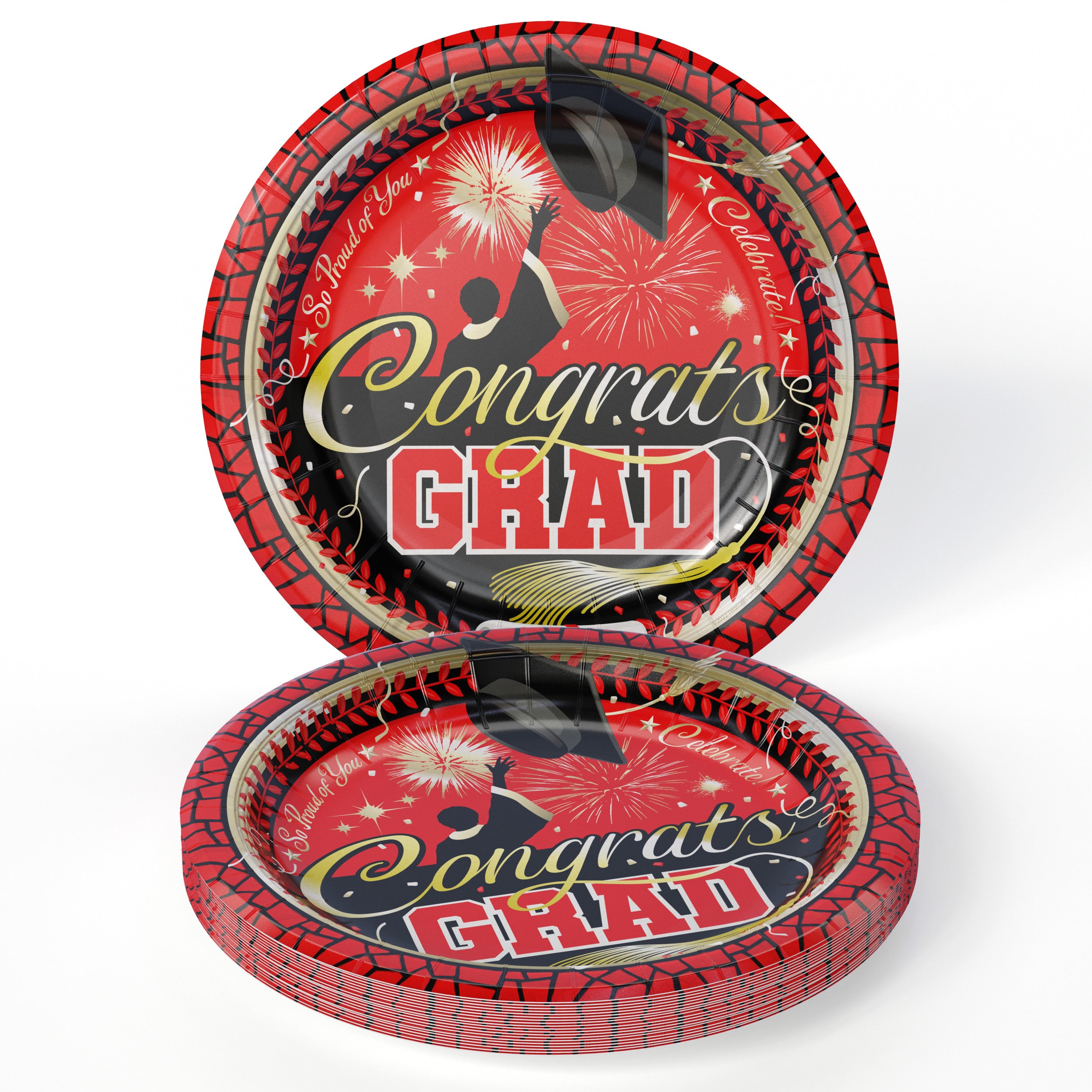 White/Red Graduation Combo Pack | Service For 8