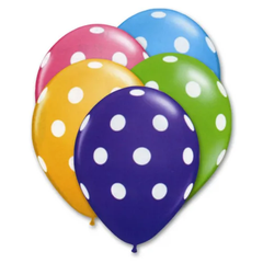 12 In. Assorted Polka Dot Latex Balloon | 6 Count