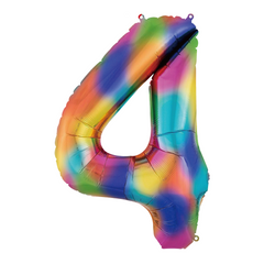 34 In. Rainbow Number 4 Balloon