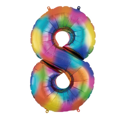 34 In. Rainbow Number 8 Balloon