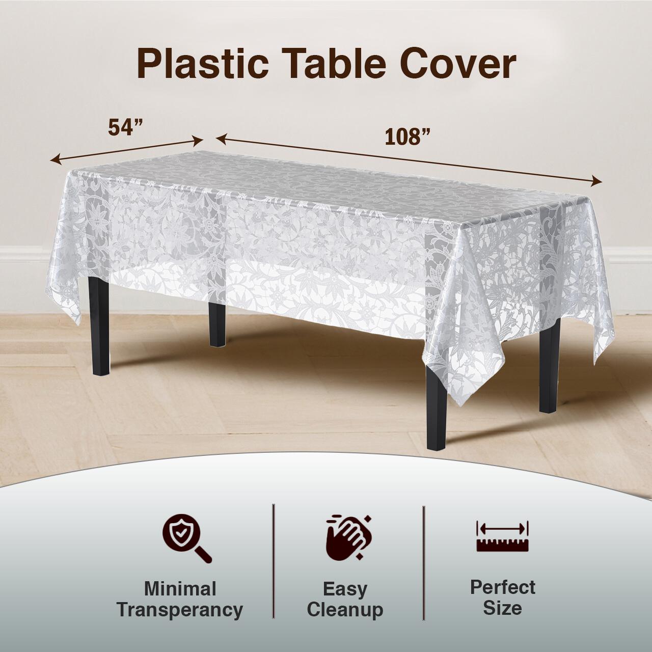 White Lace Plastic Table Cover | Case of 48