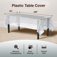 White Lace Plastic Table Cover | Case of 48