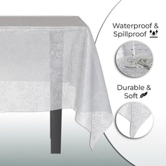 White Floral Plastic Table Cover | Case of 48