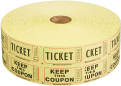 Yellow Double Roll Raffle Tickets - 2000 Pack