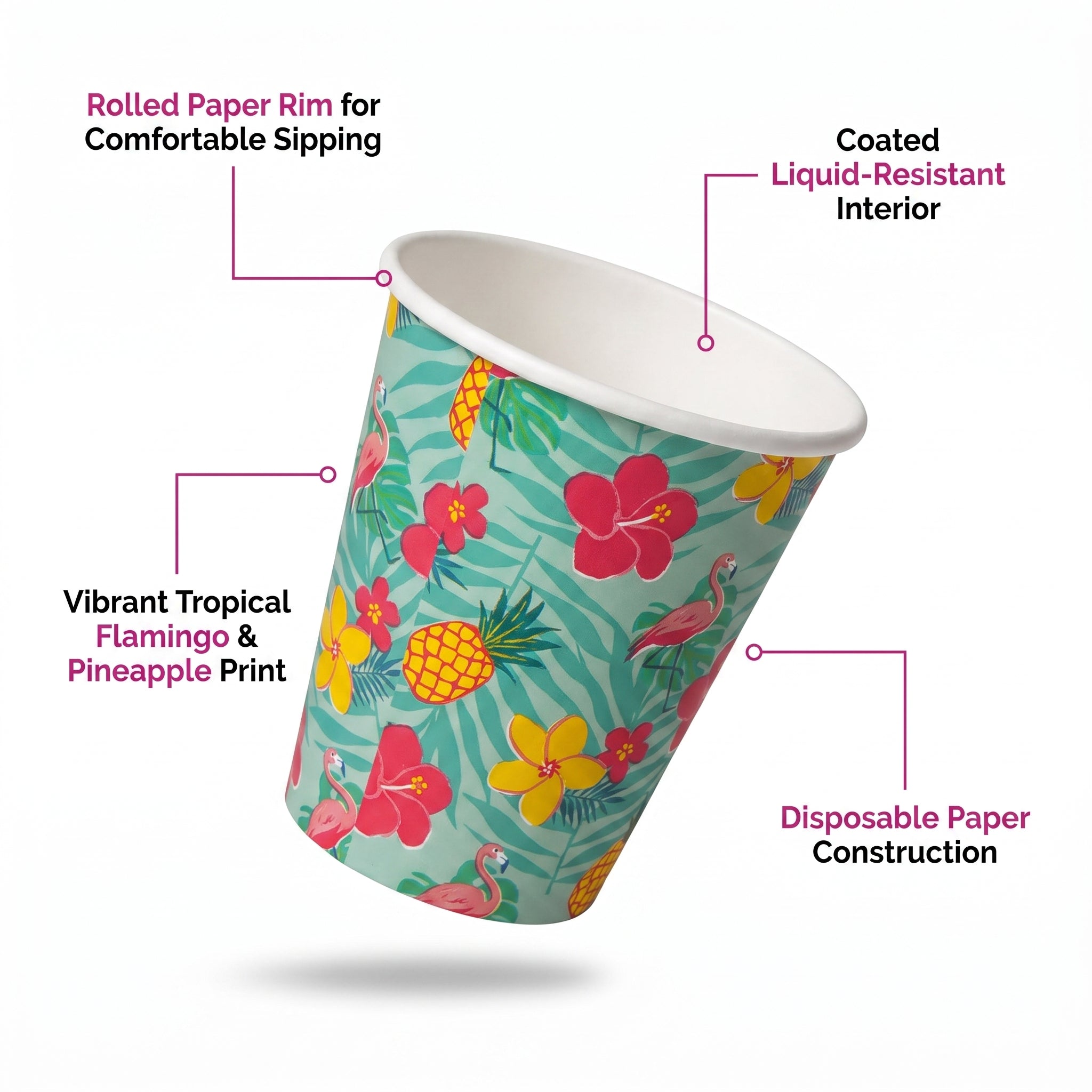 9oz Summer Luau Paper Cups - 20 Ct.