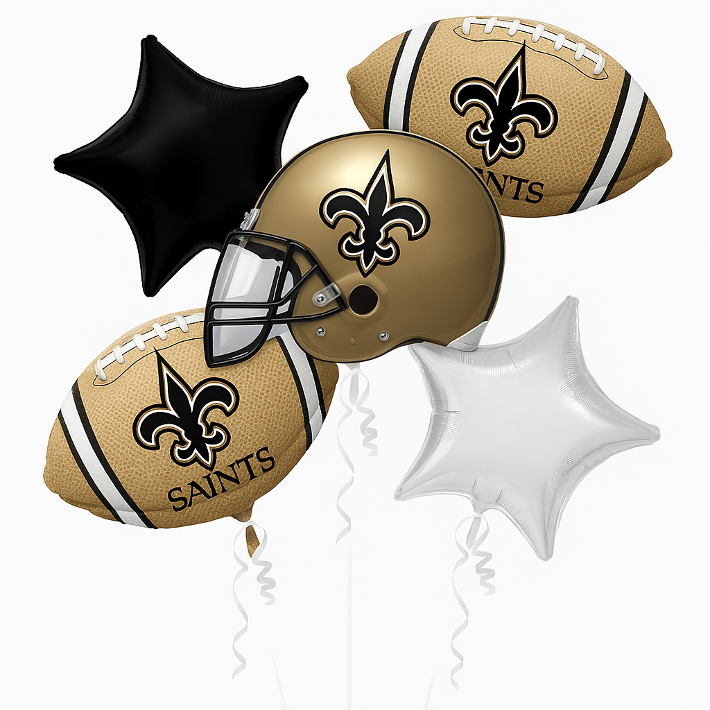 New Orleans Saints NFL Balloon Bouquet, 5-Piece Set