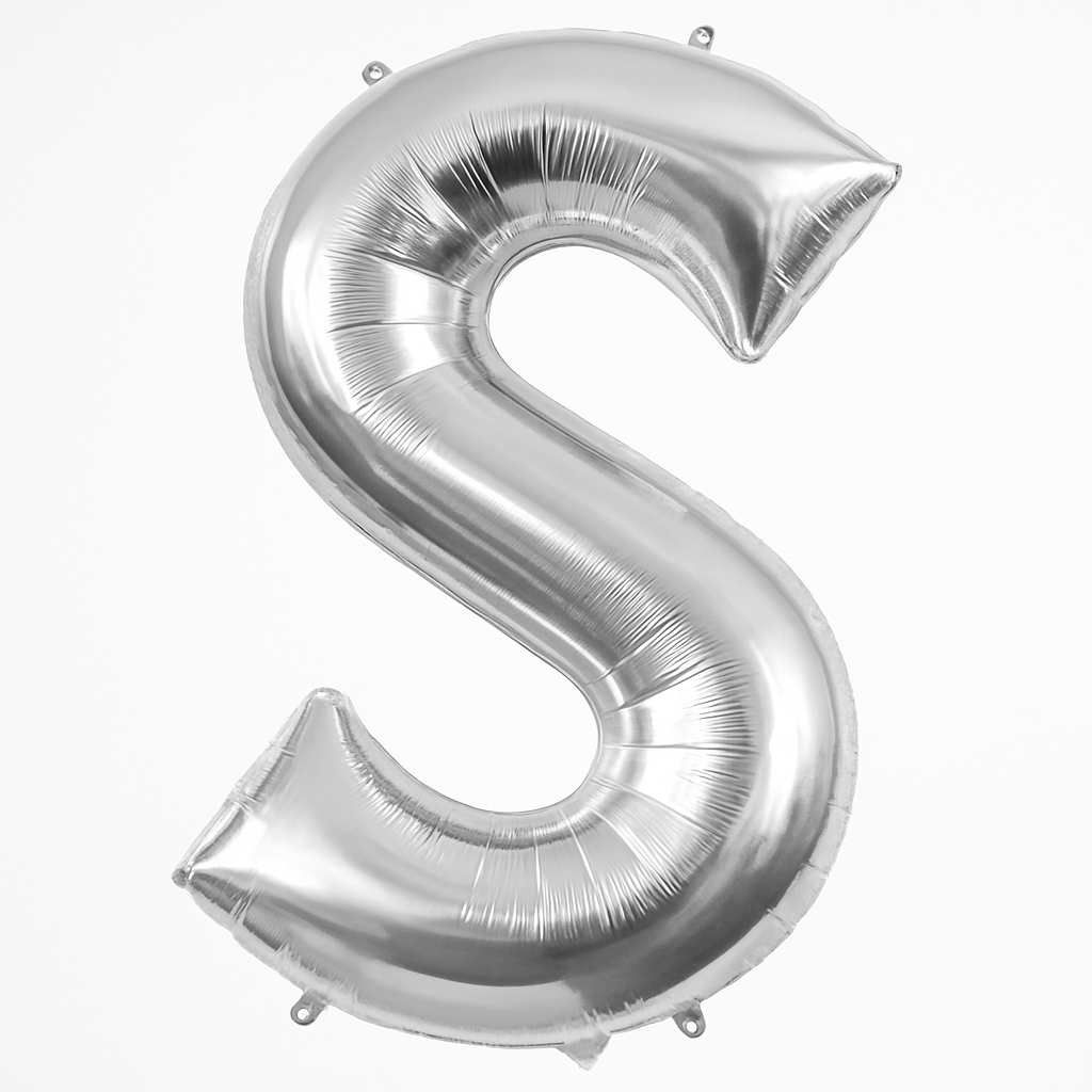 Silver Letter "S" Foil Super Shape Balloon