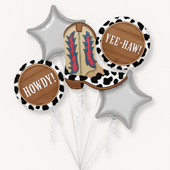 Western Party Foil Balloon Bouquet - 5 Piece Set