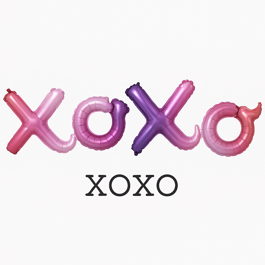 Metallic Ombre "XO" Foil Balloon Set