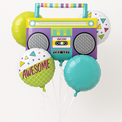 Awesome Retro Foil Balloon Bouquet - 5 Piece Set