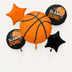 Slam Dunk Basketball Foil Balloon Bouquet (5 Piece)