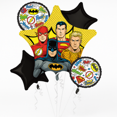 Justice League Foil Balloon Bouquet - 5 Piece Set