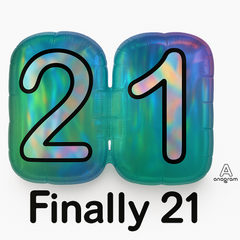 "Finally 21" Metallic Foil Balloon