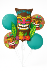 Vintage Tiki Foil Balloon Bouquet - 5pc Set