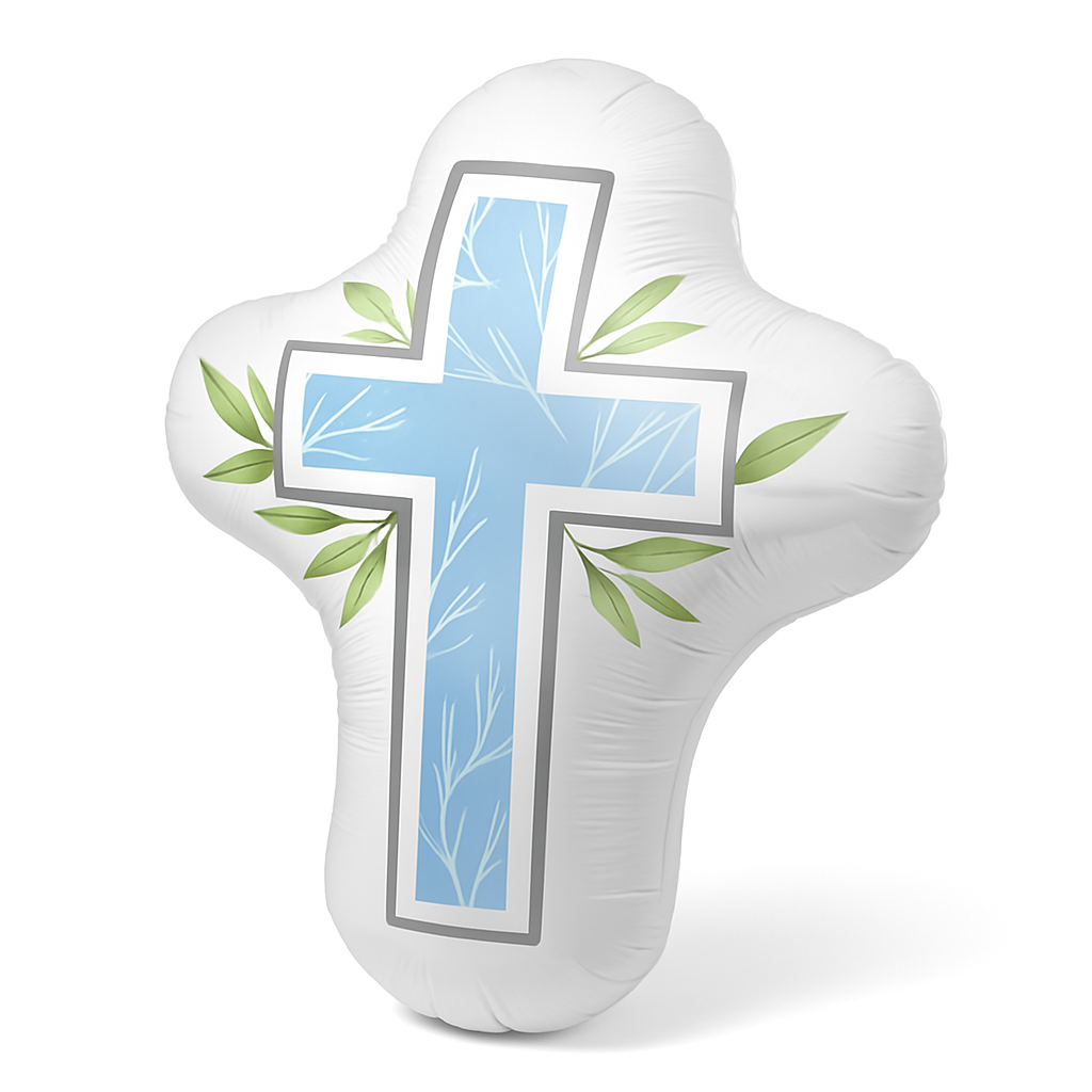 My First Communion Blue Metallic Balloon
