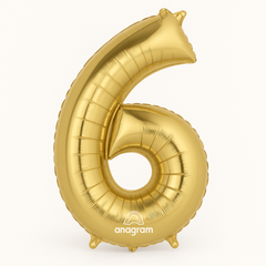 White and Gold Metallic Birthday Foil Balloon
