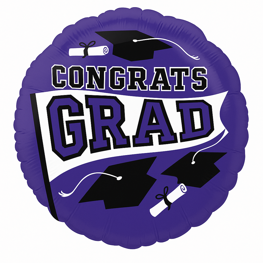 Be True to School Graduation Foil Balloon - Purple