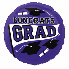 Be True to School Graduation Foil Balloon - Purple